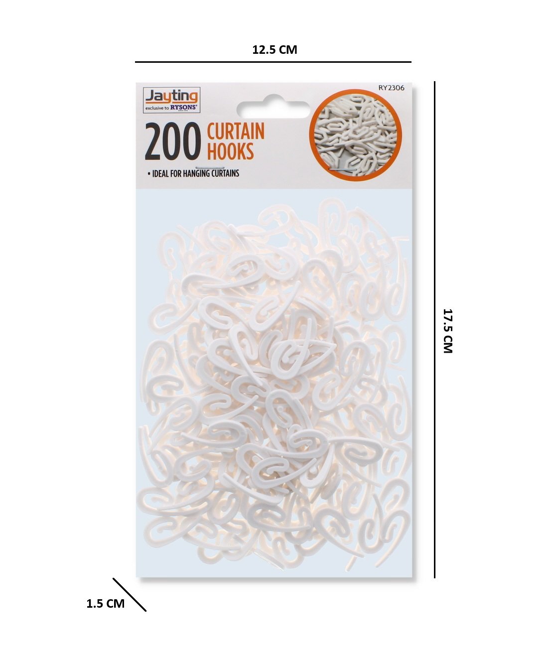 Decorail Curtain Hooks 200 Pack - Image 6