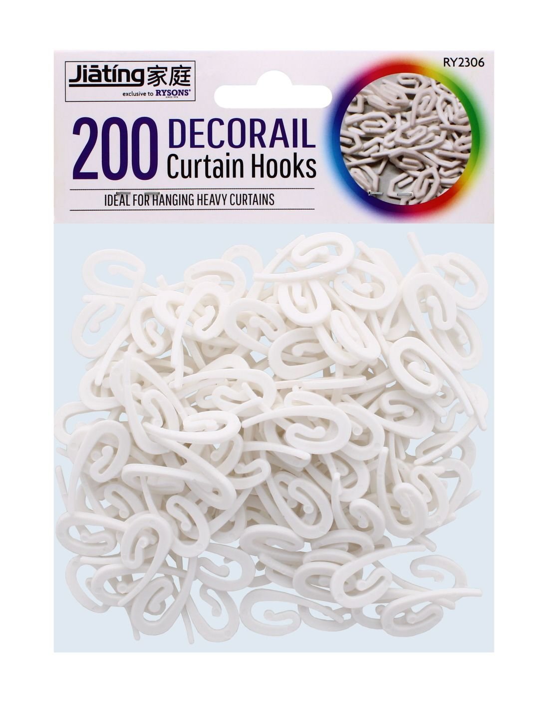 Decorail Curtain Hooks 200 Pack