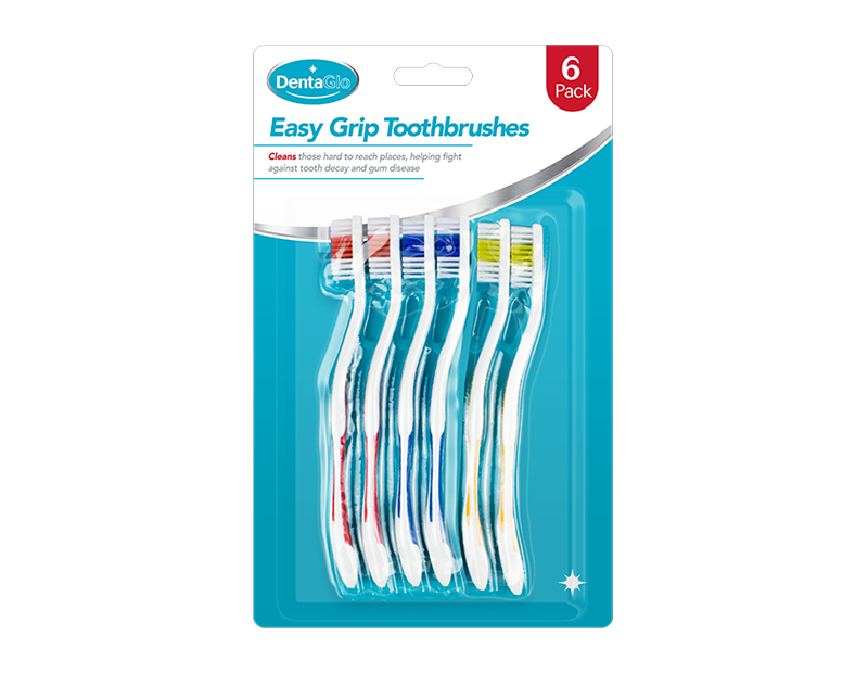 Easy Grip Toothbrushes 6 Pack
