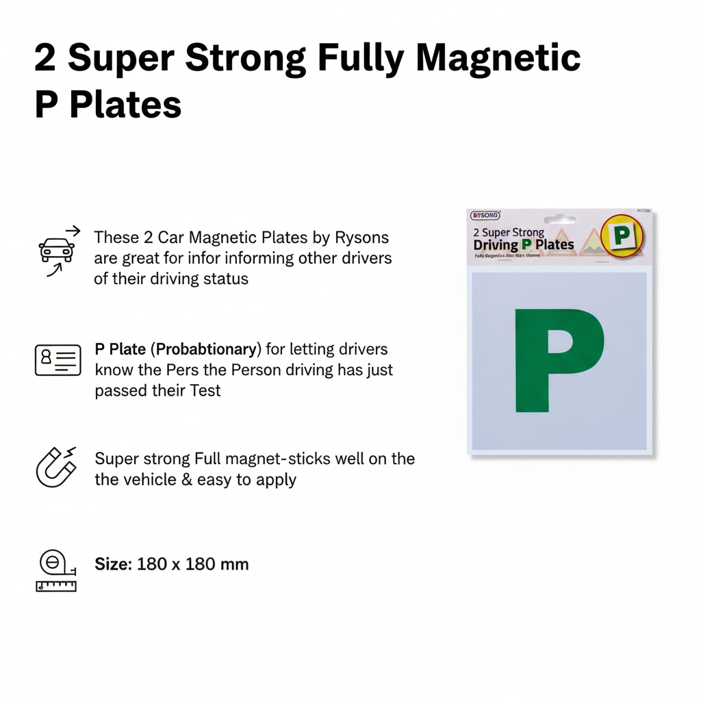 Magnetic P Plates 2 Pack for New Drivers - Image 3