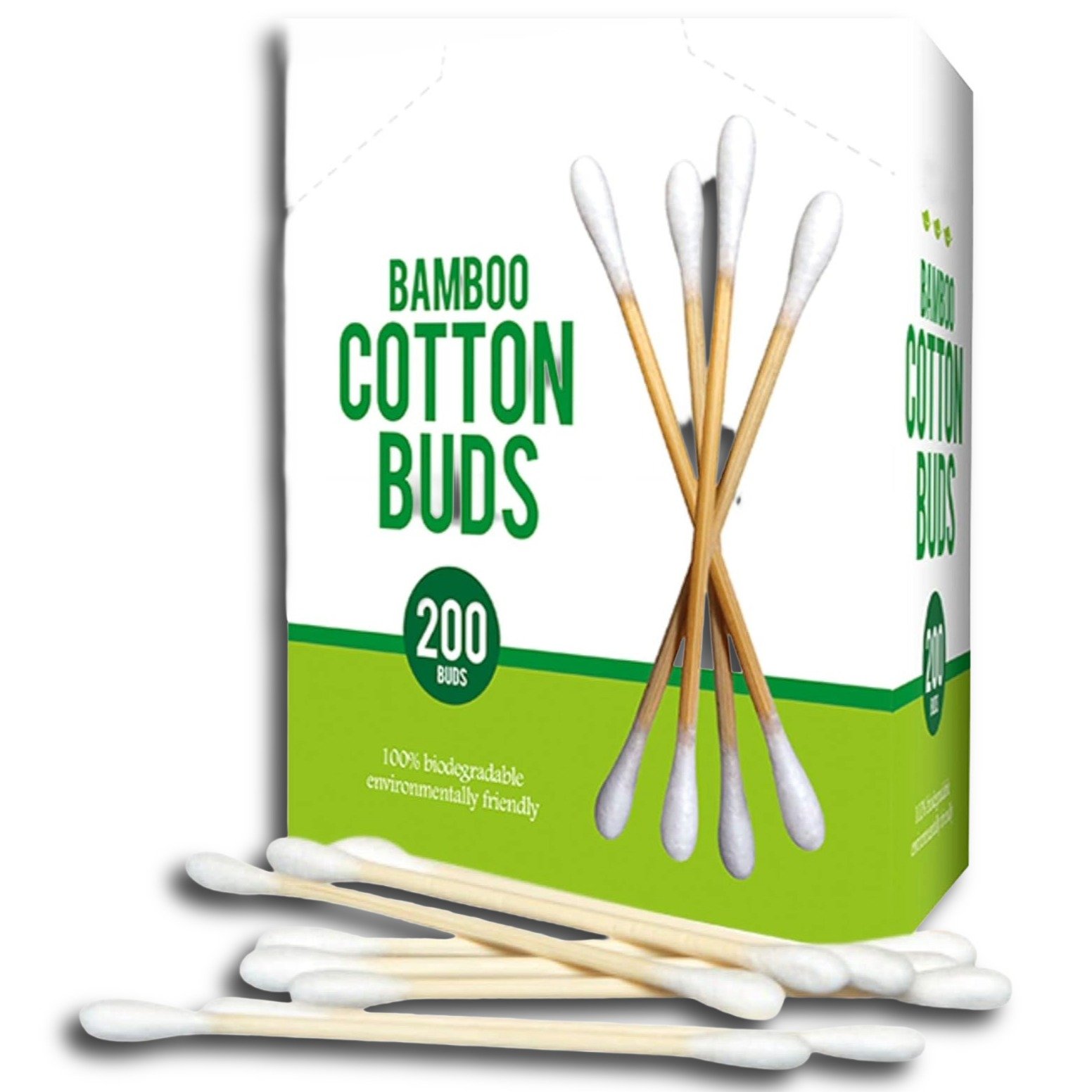 Bamboo Cotton Buds 200 Pack Eco Friendly Biodegradable Cotton Swabs - Image 2